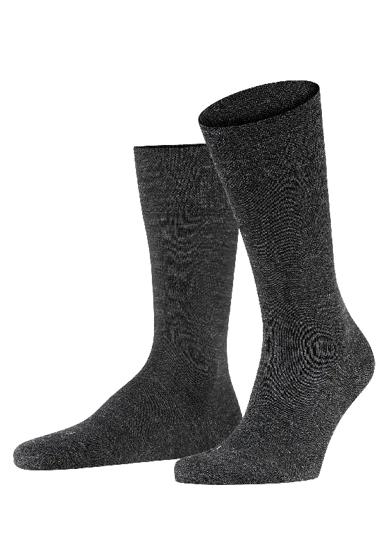 moisture-wicking socks for hiking -Sensitive Berlin Socks | Anthracite Melange 14448-3080