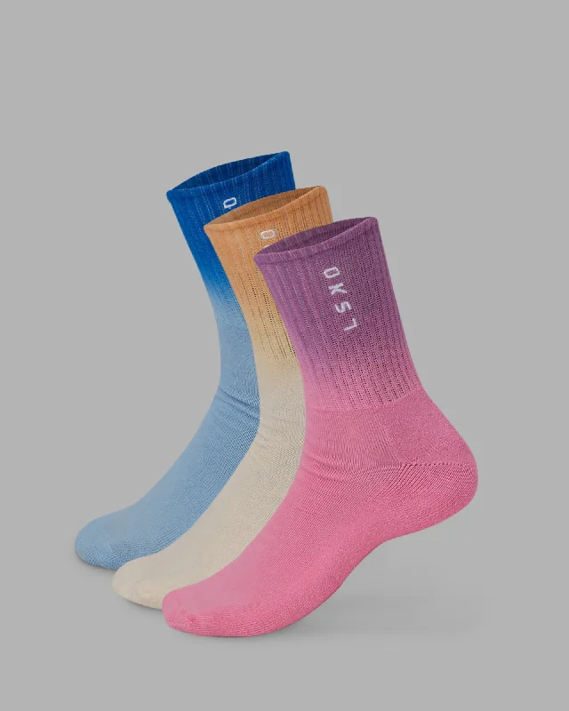 thermal compression socks for travel -Signal 3 Pack Quarter Socks - Multi-Ombre