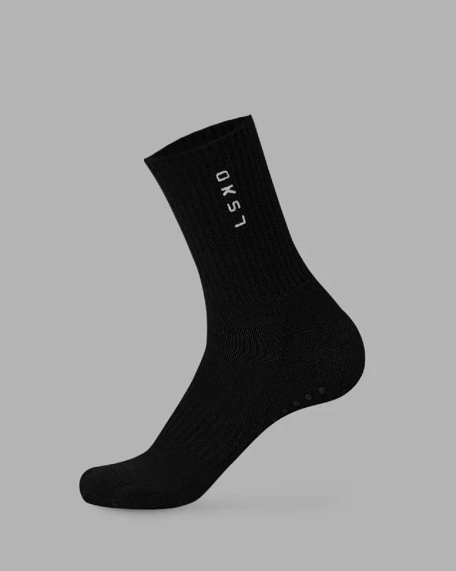 eco-friendly socks for women -Signal Pilates Socks - Black-Black