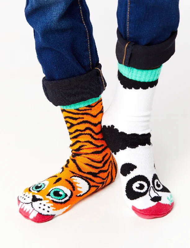 slip-resistant socks for kids -ADULT TIGER & PANDA SOCKS