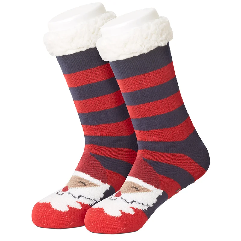 no show socks for men -Santa's Stripes Women's Slipper Socks