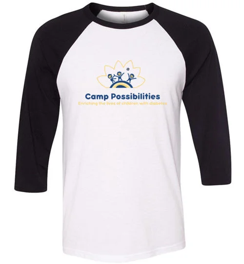 camping power supply accessories-camping flashlight accessories-Camp Possibilities 3/4 Sleeve T-Shirt