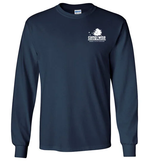 camping waterproof clothing accessories-must-have camping accessories-Camp Wise Long Sleeve T-Shirt - Navy