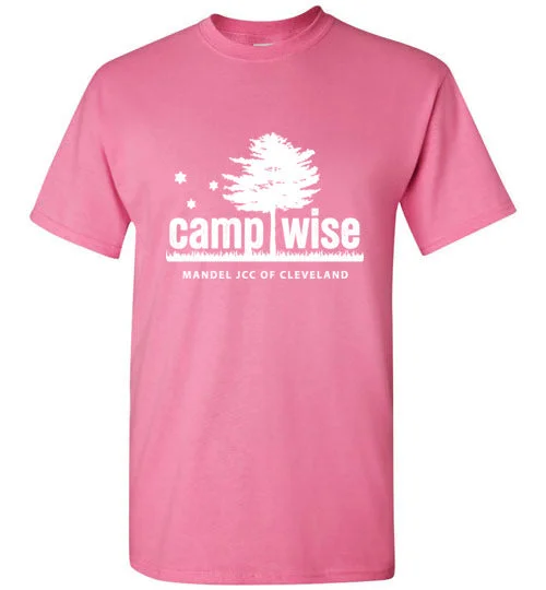 camping portable power bank accessories-camping portable speaker accessories-Camp Wise Short Sleeve Short Sleeve T-Shirt - Azalea