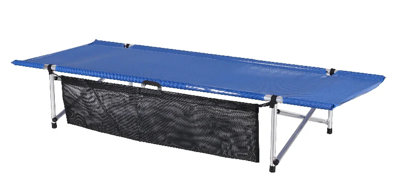 camping gear and accessories-camping survival accessories-Blue Mesh, Long & Wide Roll-a-Cot®LW, 79"x32"x15"