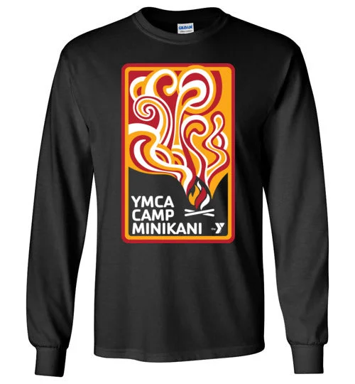 camping tent accessories-camping folding stove accessories-Minikani Long Sleeve T-Shirt - Bonfire