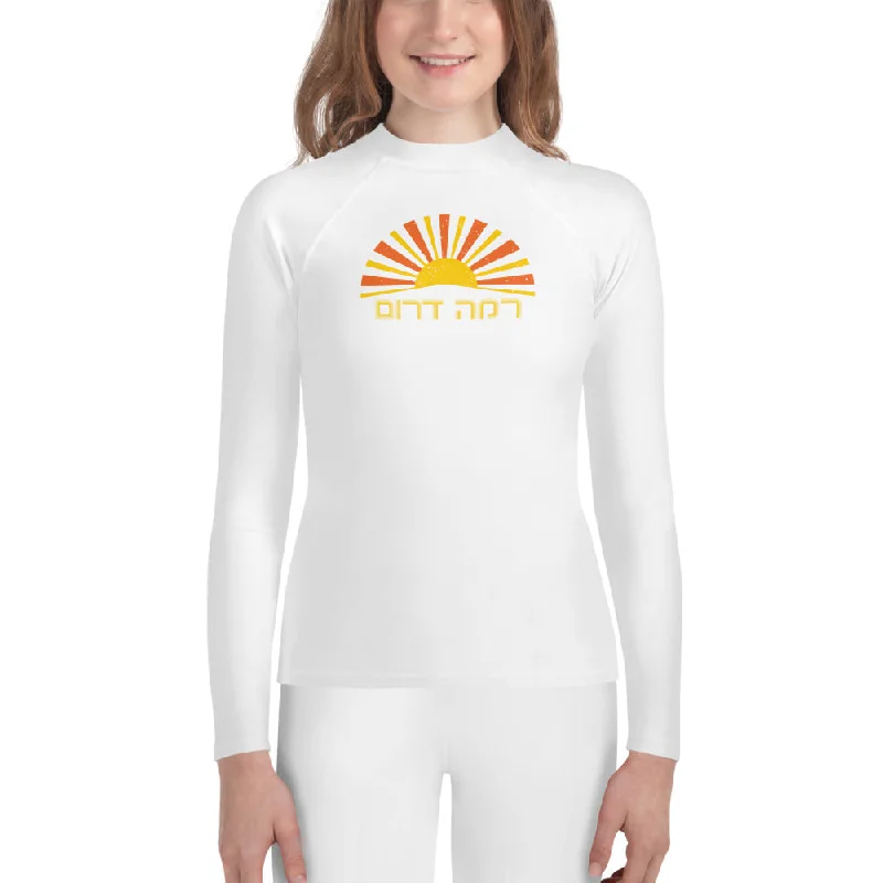 camping first-aid pouch accessories-camping navigation accessories-Ramah Darom Youth White Rash Guard - Sun