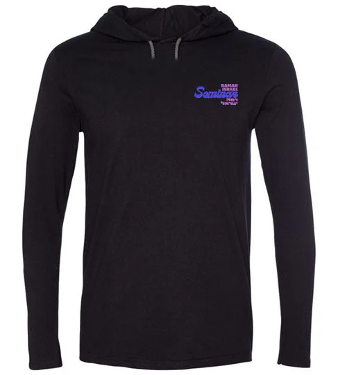 camping fire safety accessories-camping survival gear accessories-Ramah Israel Seminar Hooded T-Shirt - Purple Logo