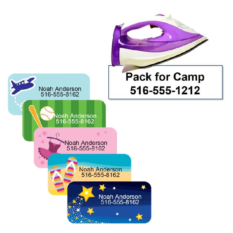 camping laundry accessories-camping cook pot set accessories-"Stick & Iron" Name Labels Package