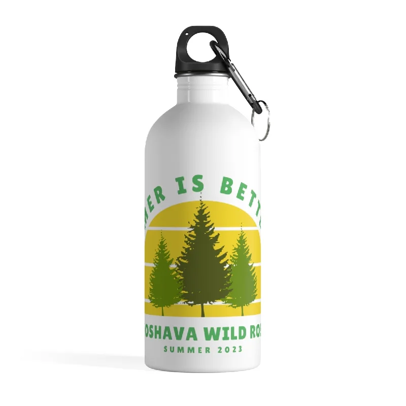 camping gear accessories for survival-camping accessories for extreme weather-Wild Rose Stainless Steel Water Bottle - Summer 2023