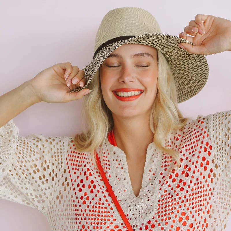 casual straw sun hat -Gemma Fedora