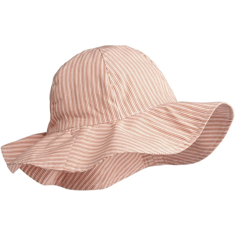 cozy wool sun hat for summer -Liewood Amelia SUn Hat Y/D Stripe Tuscany Rose Creme De La Creme